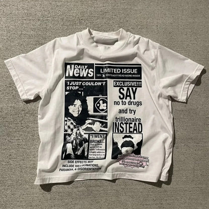 Oversized Graphic Print Cotton Tee