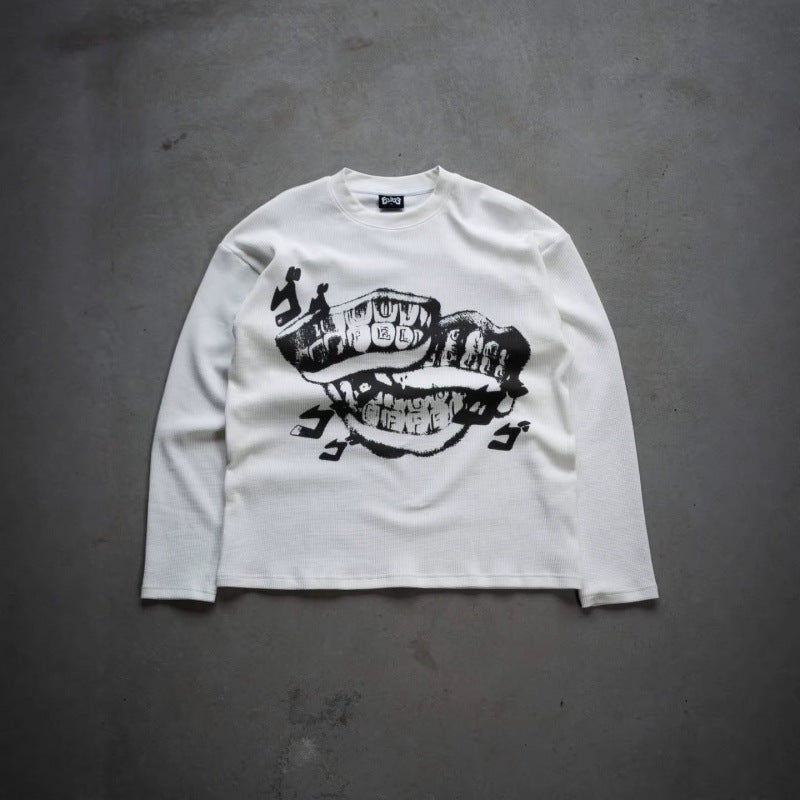 Retro Print Crewneck Pullover