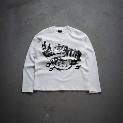 Retro Print Crewneck Pullover