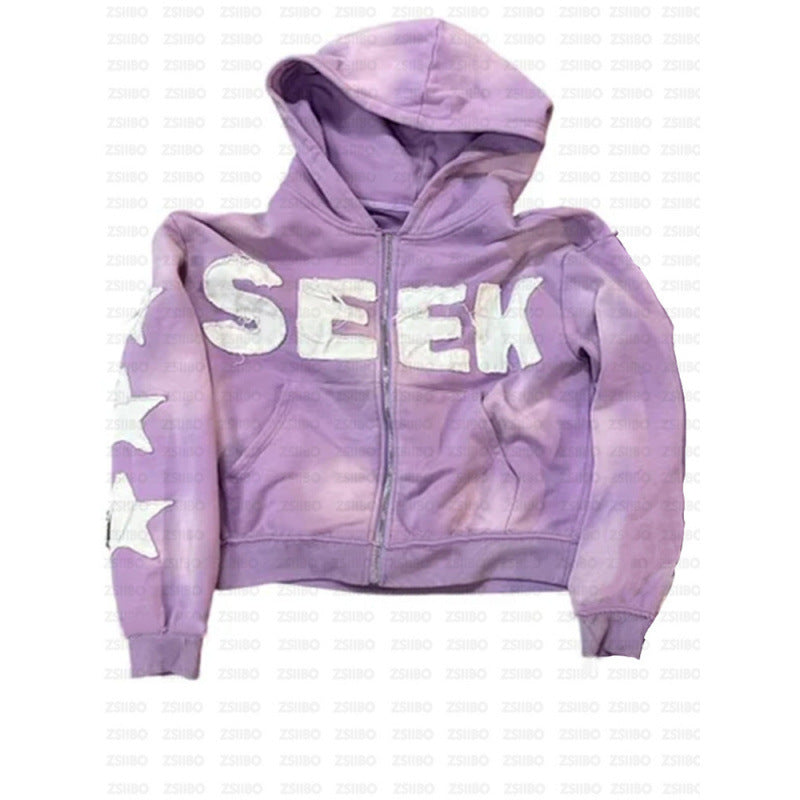 Retro Letter Print Hoodie