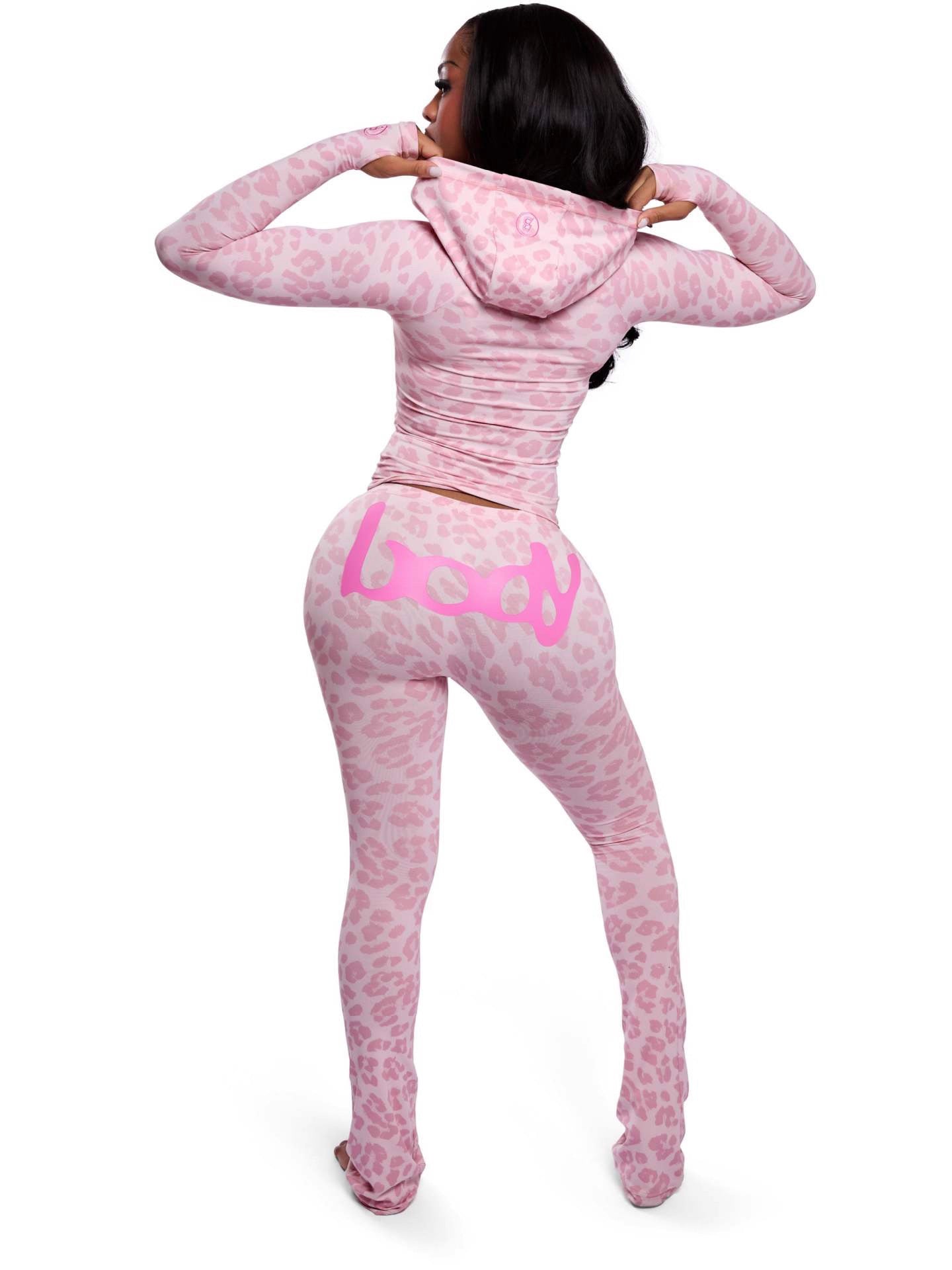 Leopard Print Hooded Jacket & Pants Set - photo 5