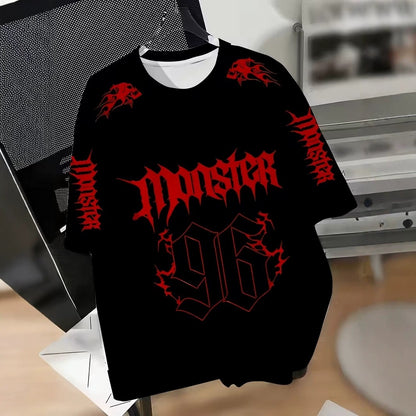 Mens Gothic Short Sleeve T-Shirt with Skull Print