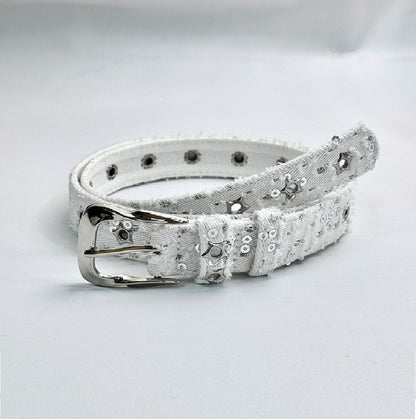 Star Studded Denim Belt