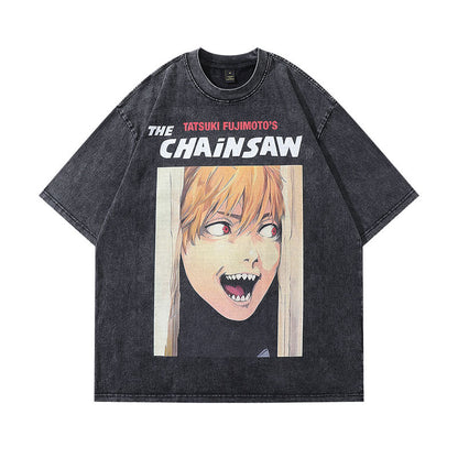 Cartoon Print Washed Tee