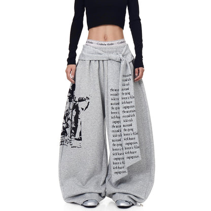 Y2K Printed Scimitar-Hem Cargo Pants - photo 2