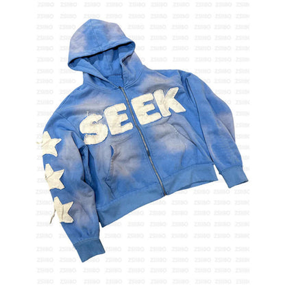 Retro Letter Print Hoodie