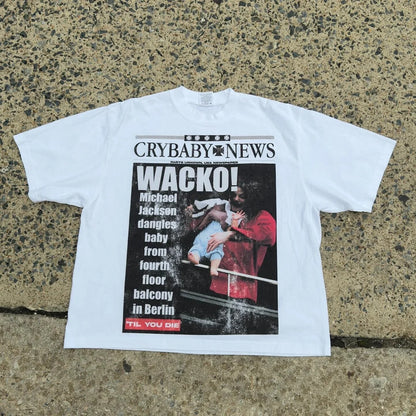 Oversized Graphic Print Cotton Tee