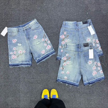Men's Cherry Blossom Denim Shorts