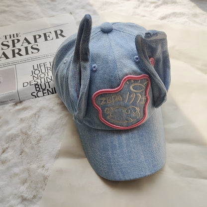 Trendy Rabbit Ear Denim Baseball Cap