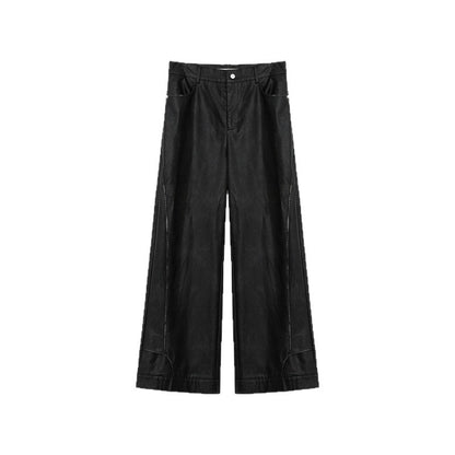 Retro Deconstructed Straight Leg Casual Pants