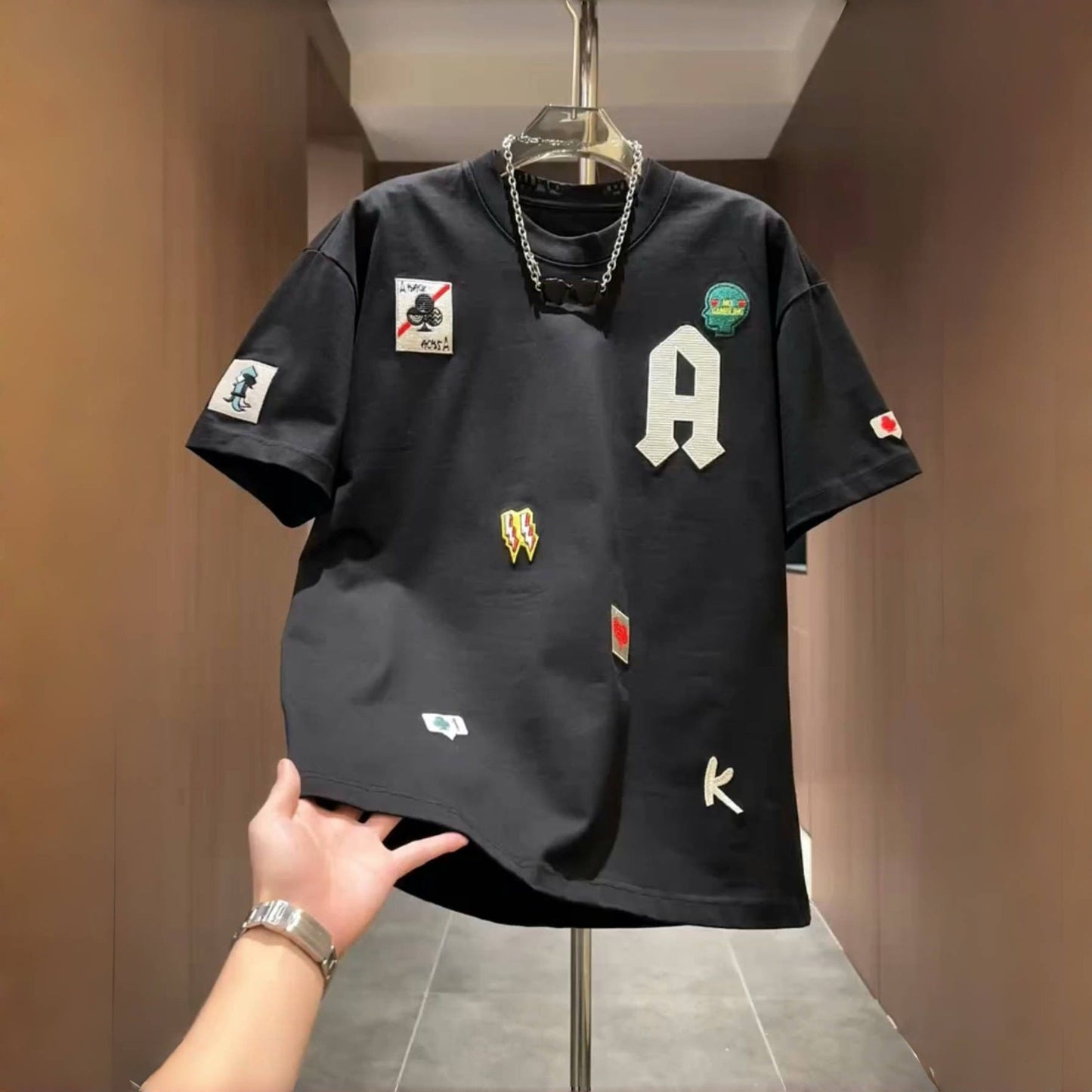 Mens Casual Letter Print T-Shirts