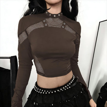 Punk Mesh Long Sleeve Top
