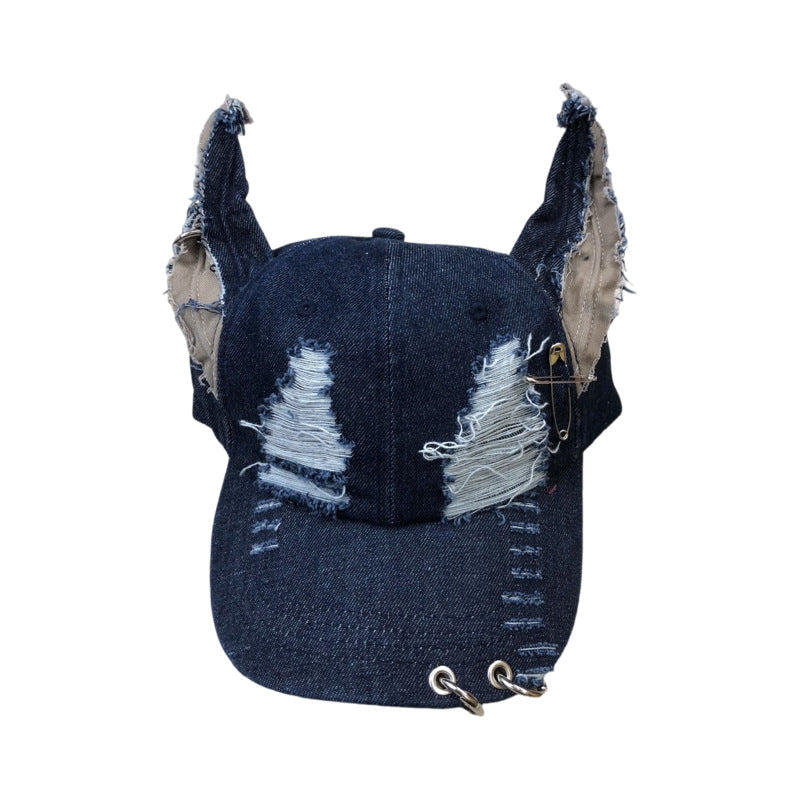 Punk Rabbit Ear Baseball Cap with Chains - photo 8
