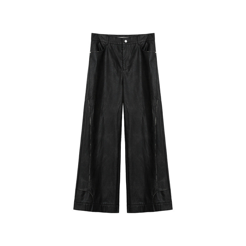 Retro Deconstructed Straight Leg Casual Pants