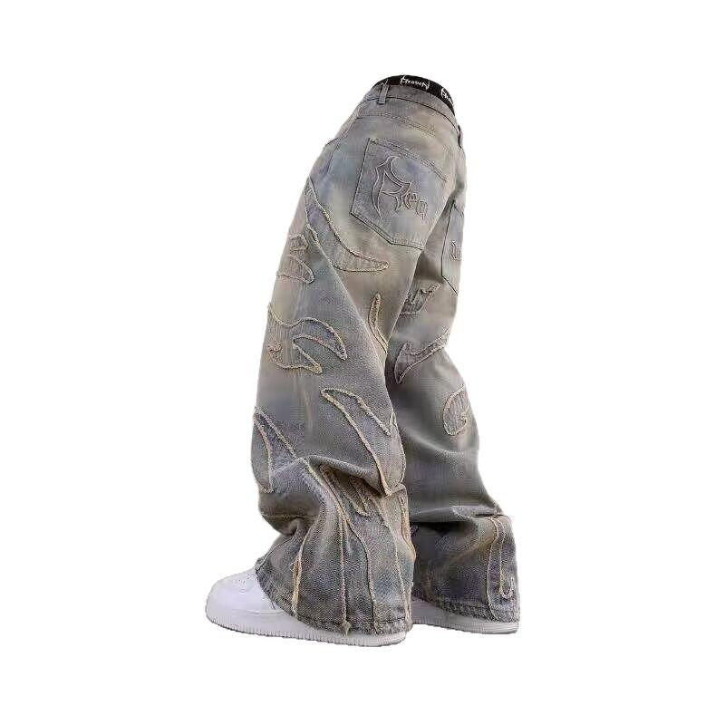 Y2K Bat Embroidered Distressed Jeans - photo 5