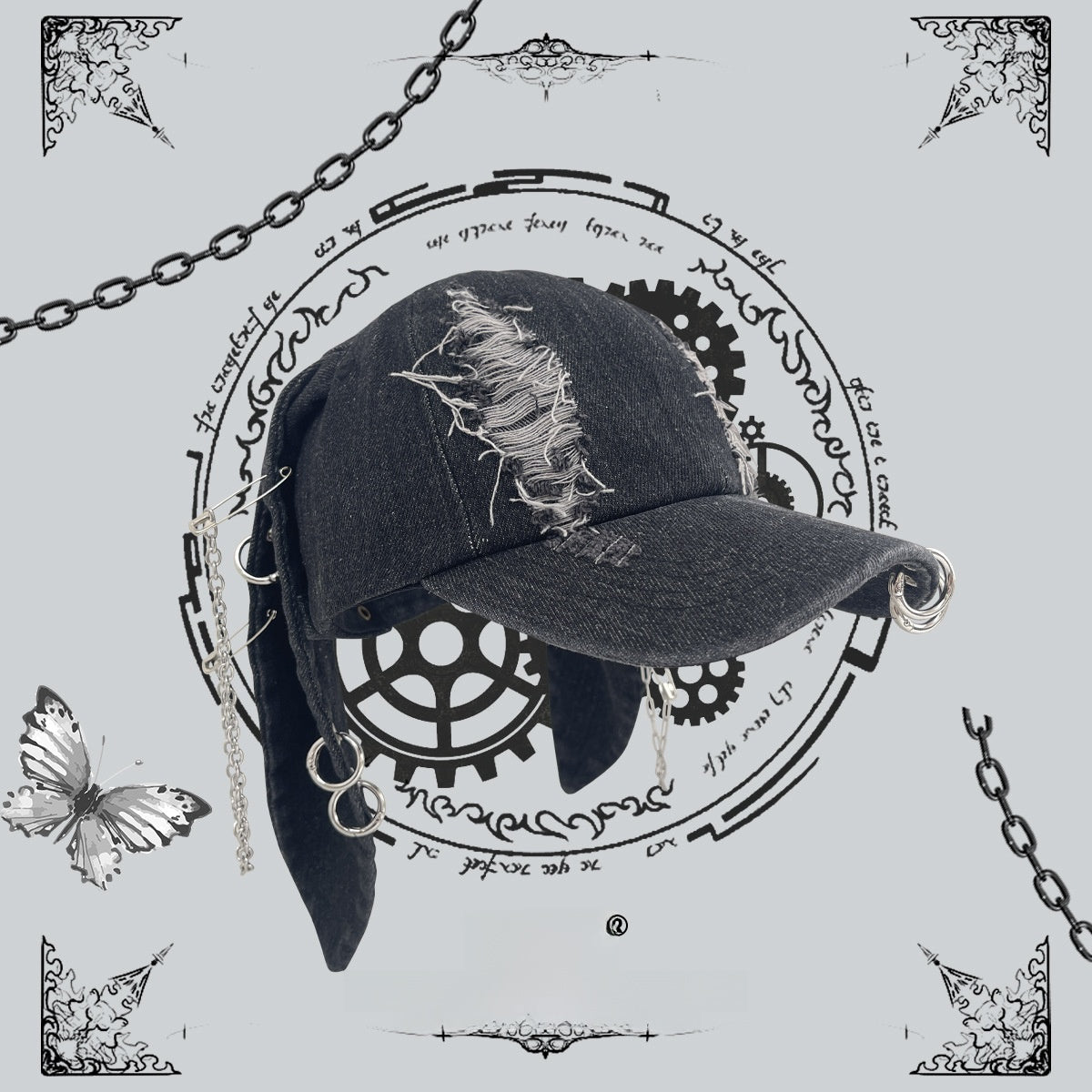 Trendy Rabbit Ear Denim Baseball Cap