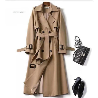 Women's mid-length knee-length windbreaker jacket