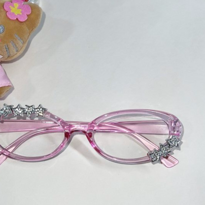 Vintage Y2K Star Pattern Pink Sunglasses
