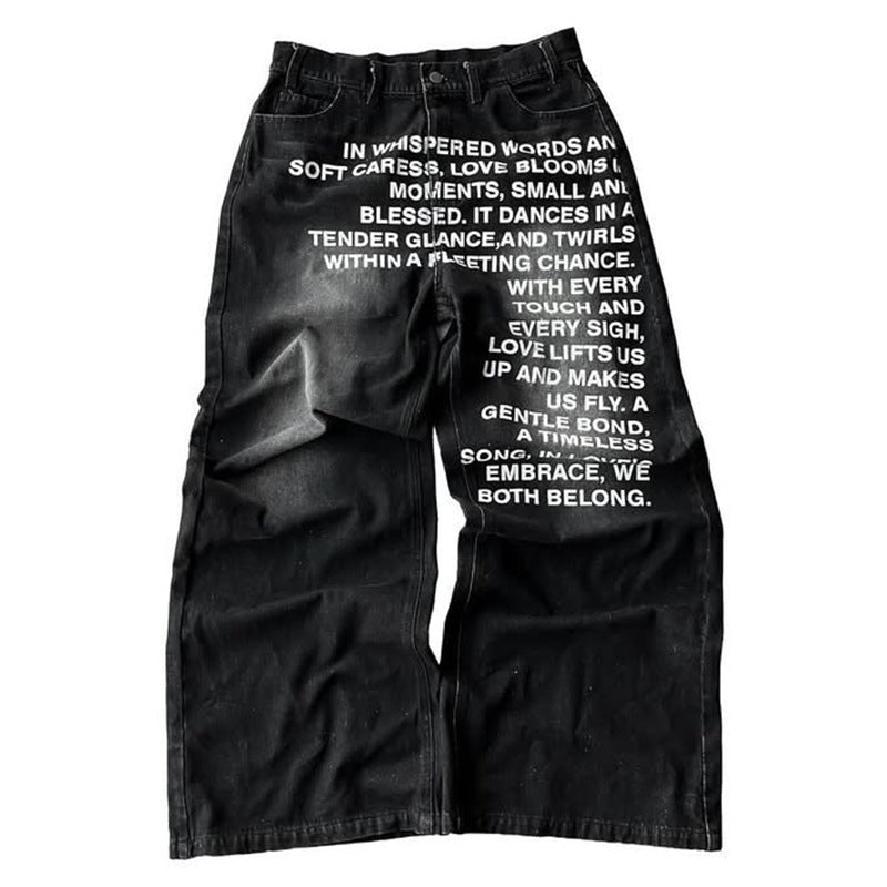 Retro Hip-Hop Street Washed Jeans