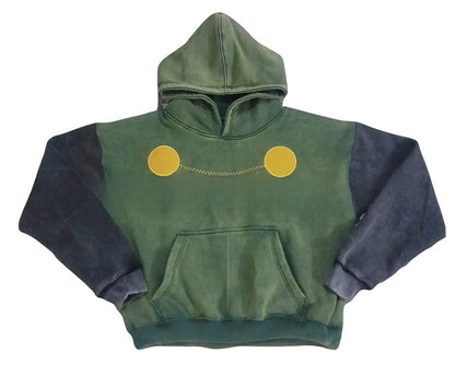 Digital Print Hooded Long-Sleeve Top