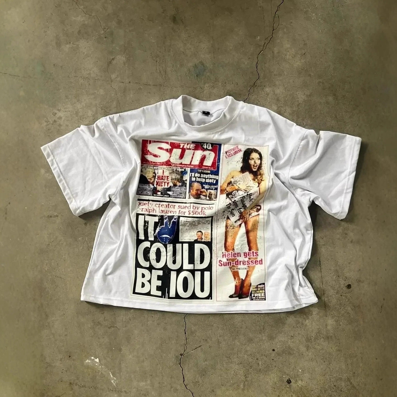 Oversized Graphic Print Cotton Tee
