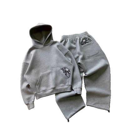 Retro Print Hoodie & Trousers Set