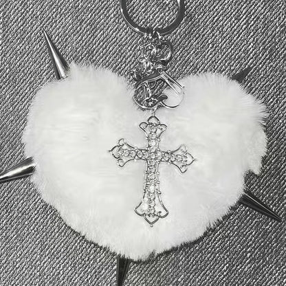Punk Plush Heart Rivet Hair Clip - photo 7
