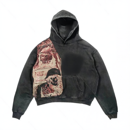 Oversized Print Streetwear Hoodie