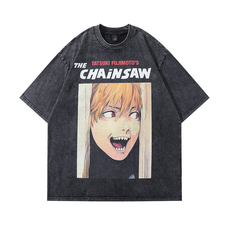 Cartoon Print Washed Tee
