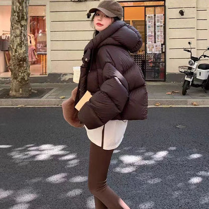 Women's Loose Fit Hooded Puffer Jacket - photo 3