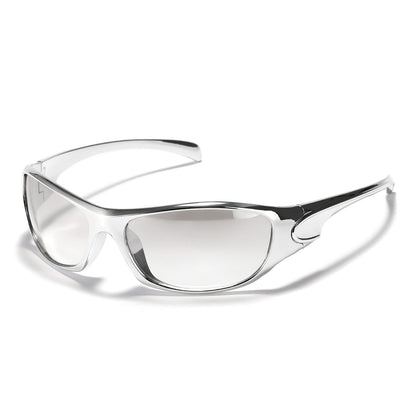Erabyte Y2K Punk Street Style UV Protection Sunglasses with a sleek transparent frame and tinted lenses.