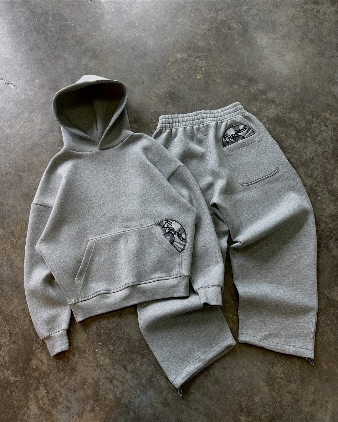 Retro Print Hoodie & Trousers Set
