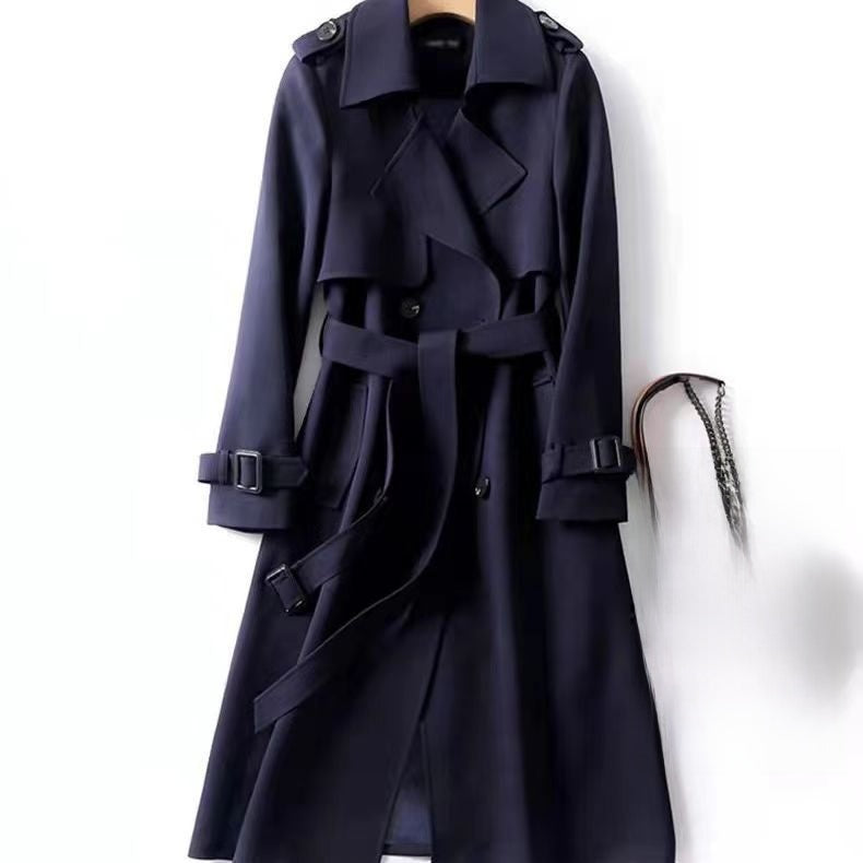 Women's mid-length knee-length windbreaker jacket