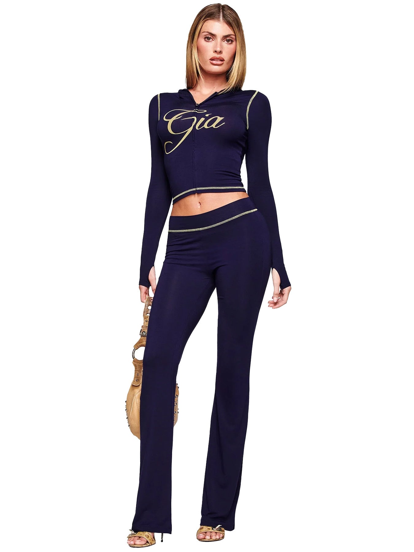 Women's Printed Hooded Tracksuit Set - photo 10