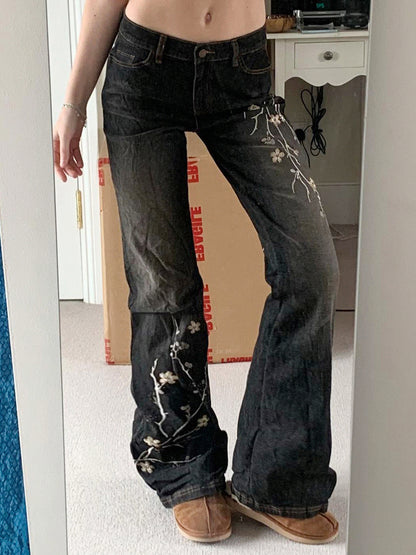 Distressed Washed Denim Jeans