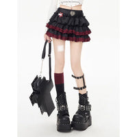 Y2K Punk Layered Cake Skirt with Belt - photo 4