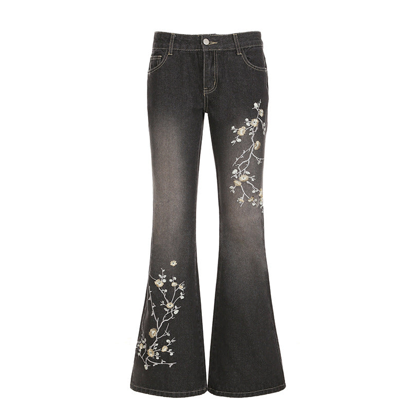 Distressed Washed Denim Jeans