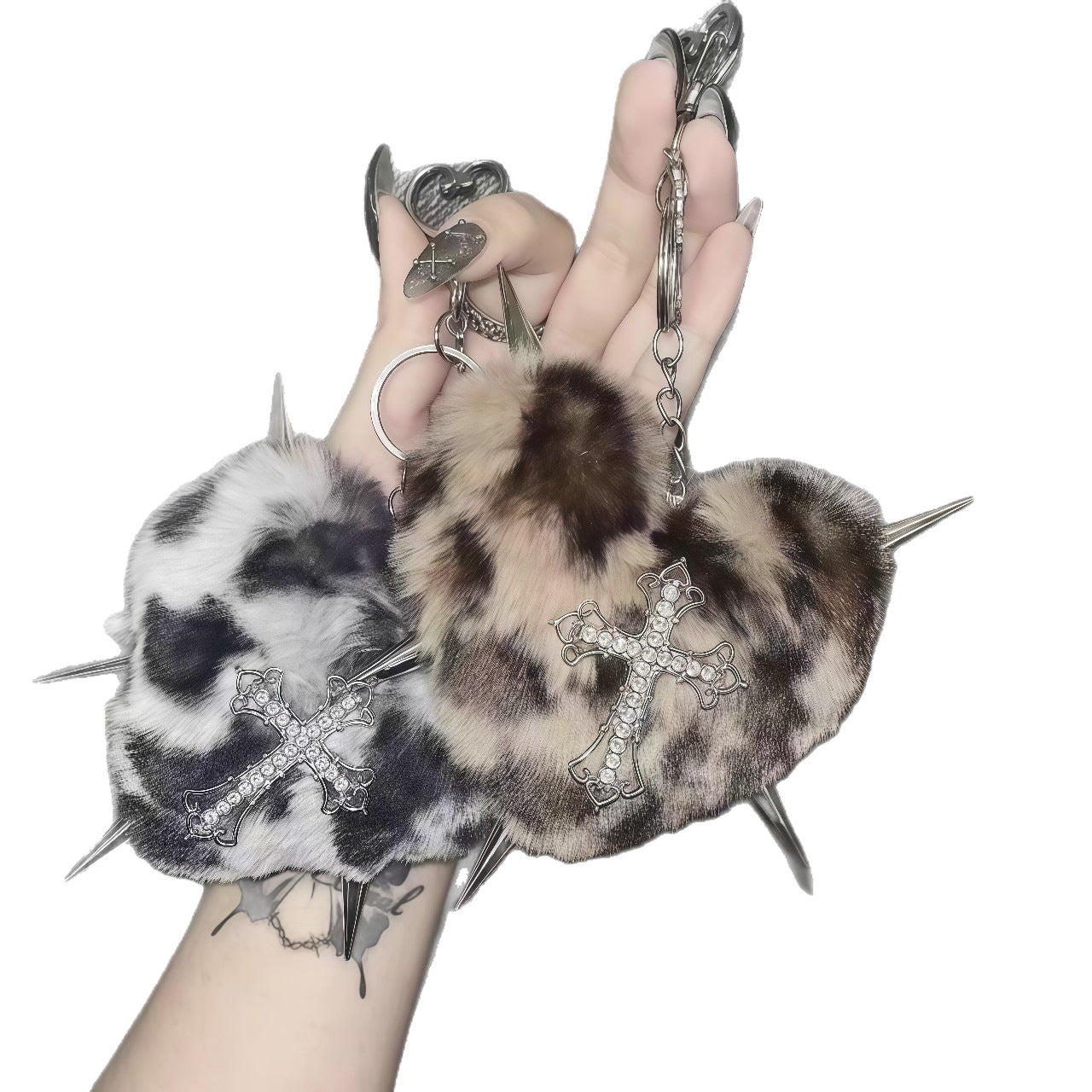Punk Plush Heart Rivet Hair Clip - photo 5