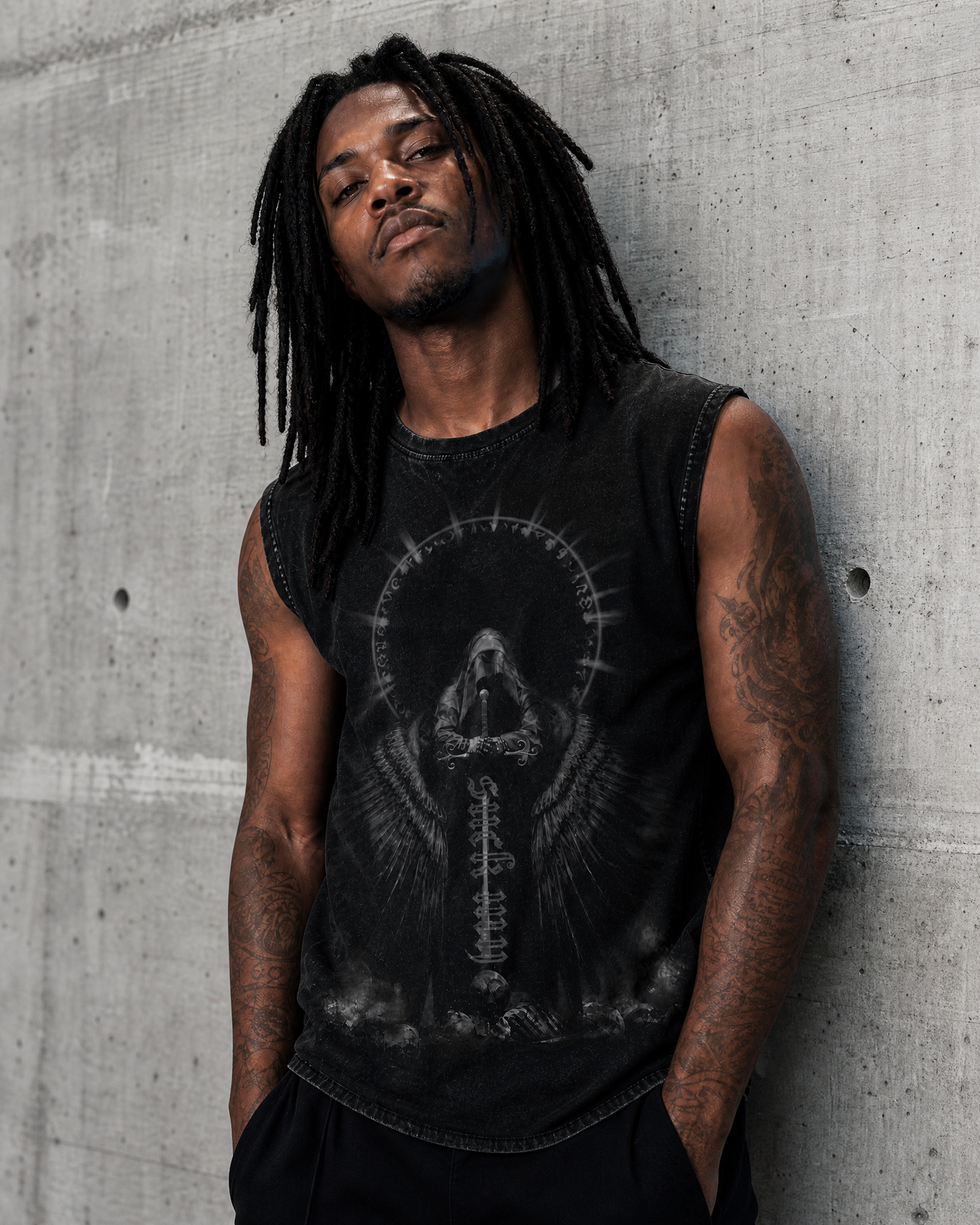 Washed Cotton Sleeveless Shirt