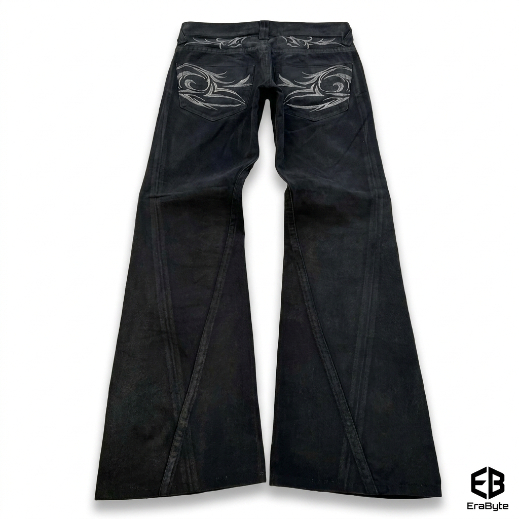 Retro Punk Patchwork Flared Jeans