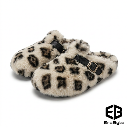 Plush Cotton Slippers with Thick Sole