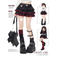 Y2K Punk Layered Cake Skirt with Belt - photo 6