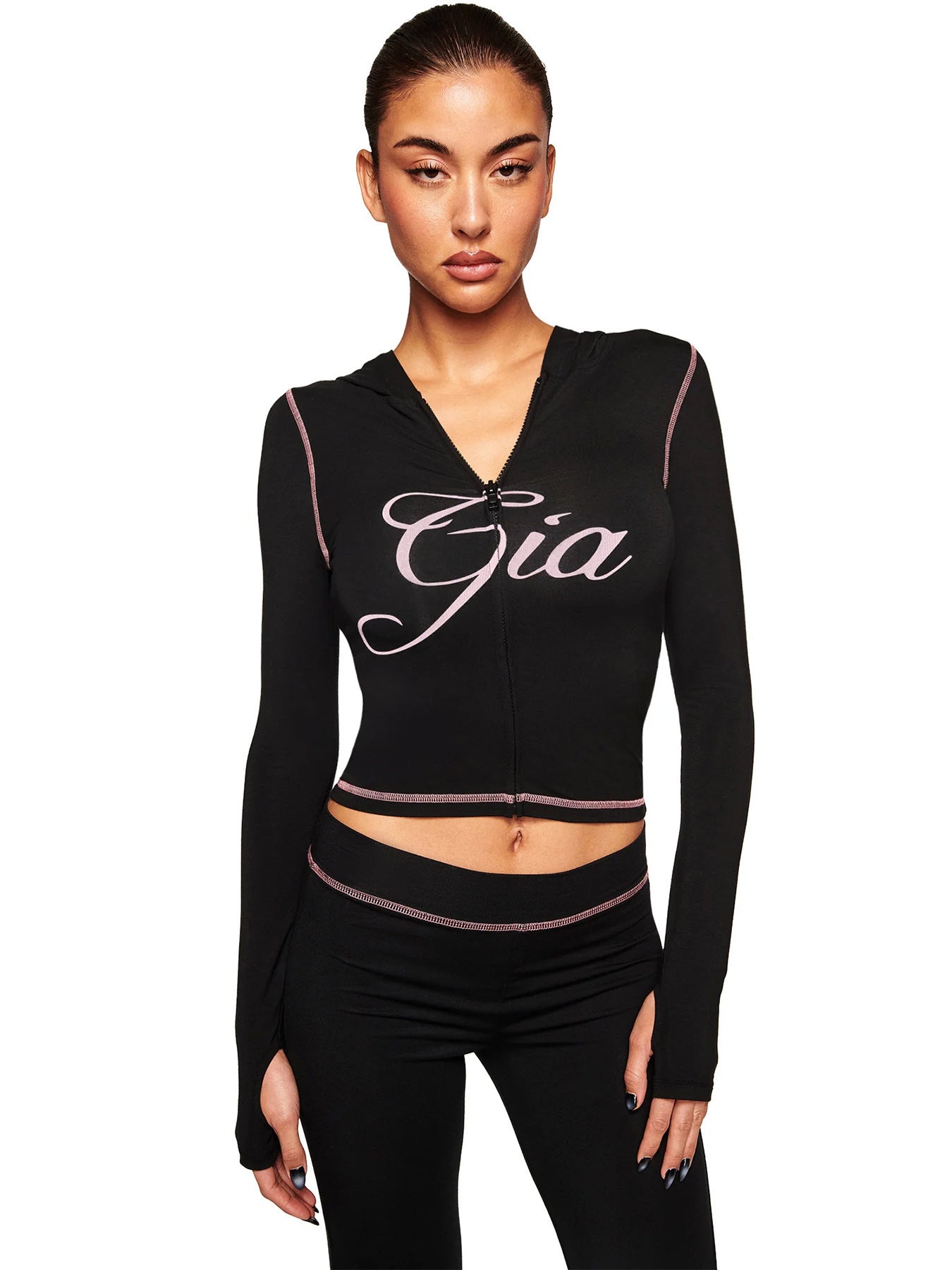 Women's Printed Hooded Tracksuit Set - photo 5