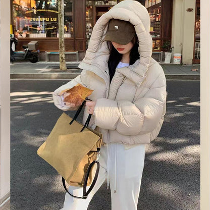 Women's Loose Fit Hooded Puffer Jacket - photo 2
