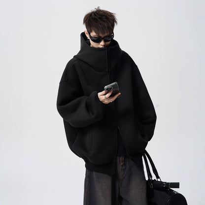 Heavyweight Mens Hooded Cardigan Sweatshirt