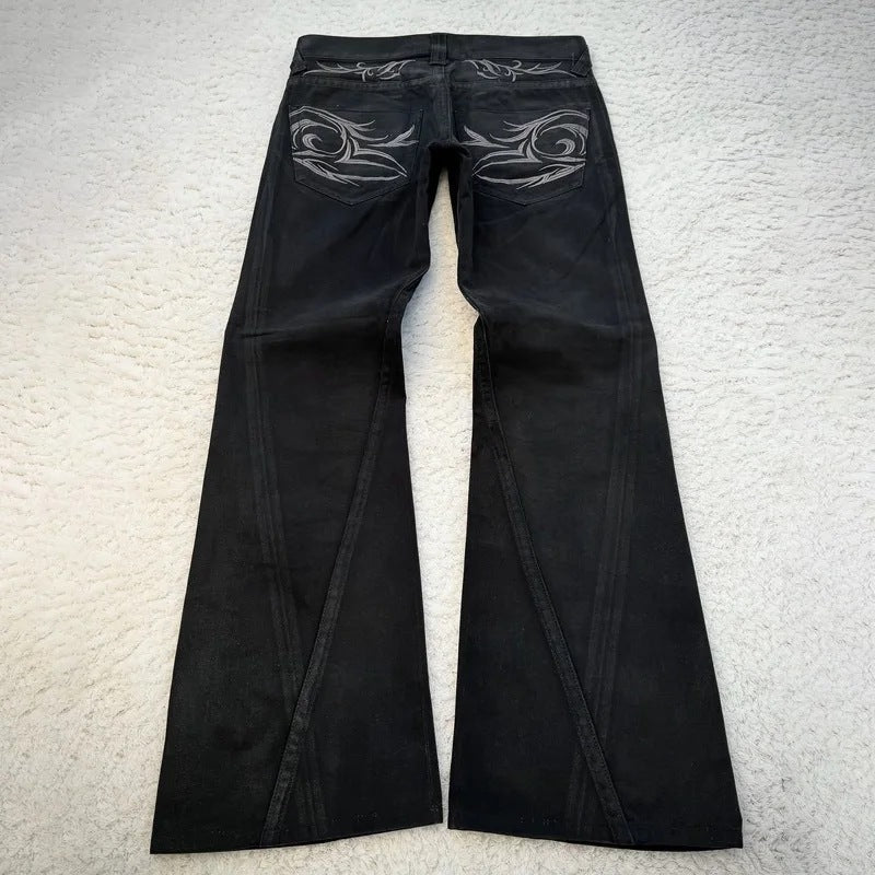 Retro Punk Patchwork Flared Jeans - photo 2