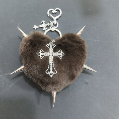 Punk Plush Heart Rivet Hair Clip - photo 10