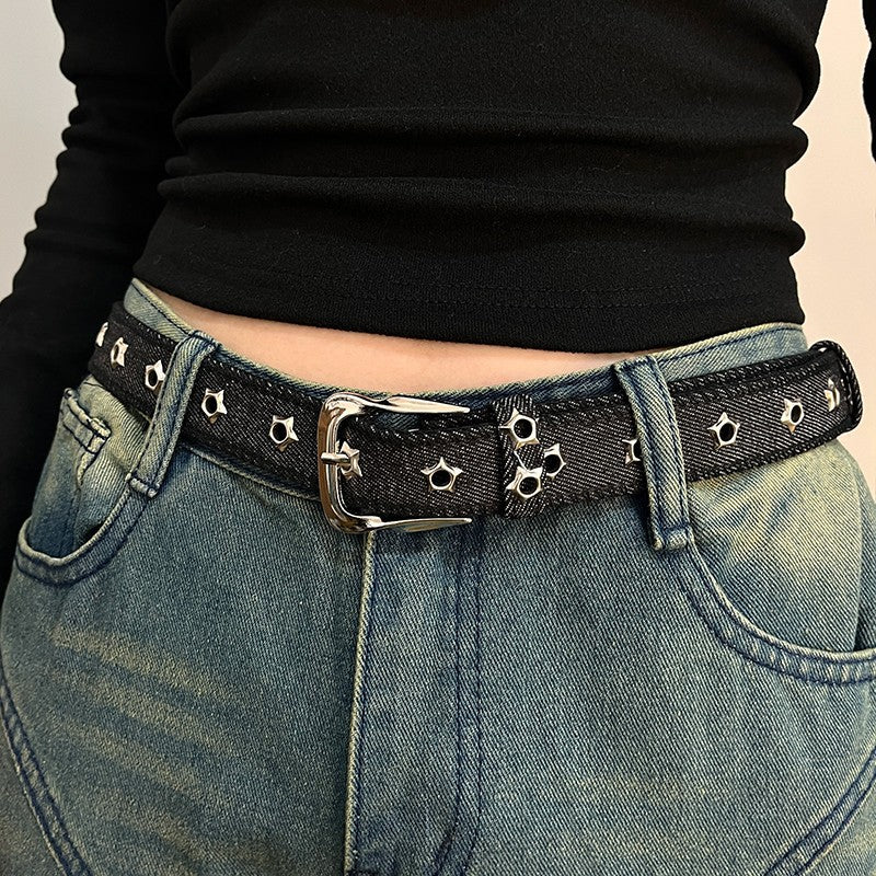 Star Studded Denim Belt