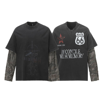 Washed Cotton Long-Sleeve Tee