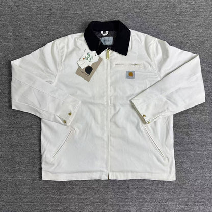 Washed Canvas Lapel Coat